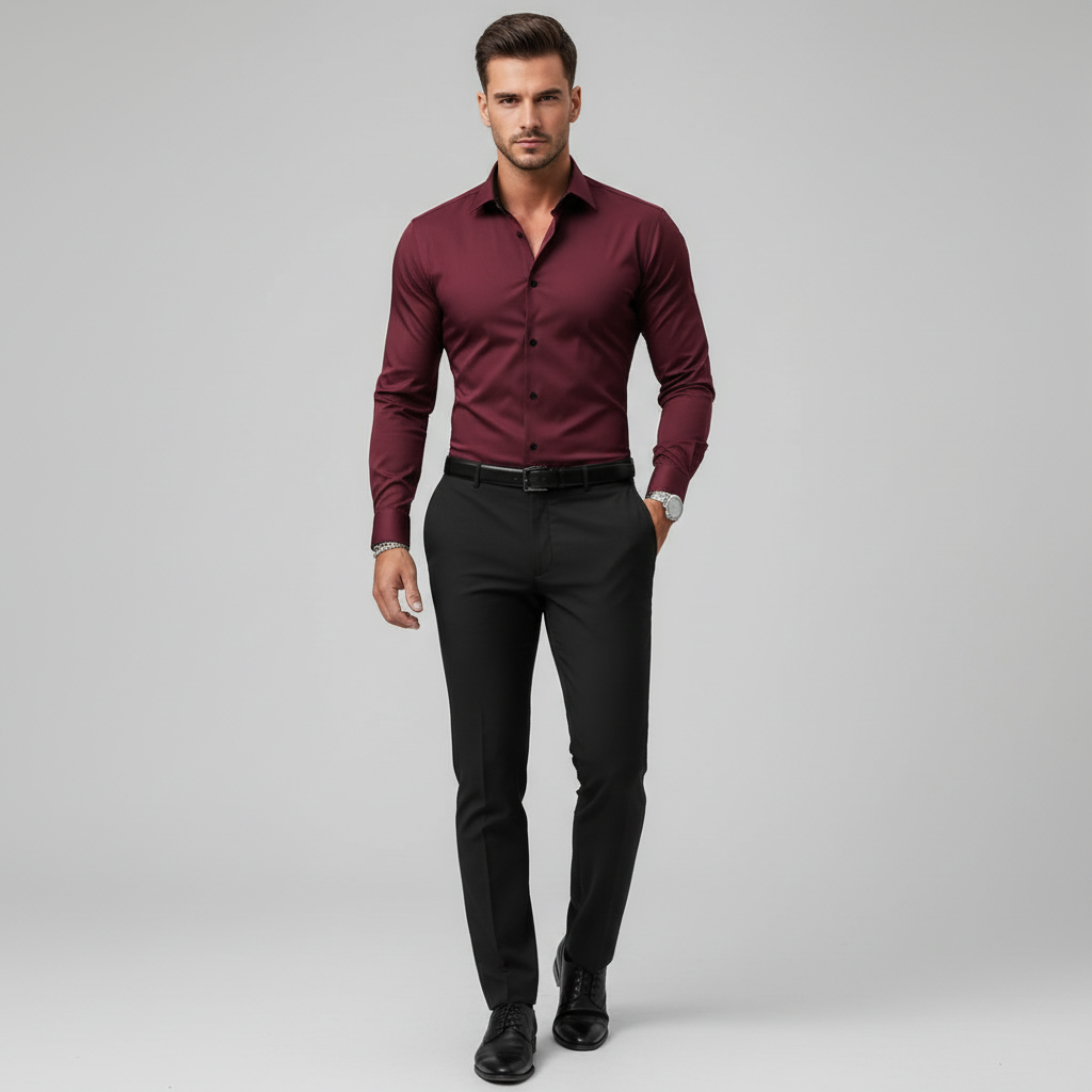 Gentlefit Men's Slim Fit Button Down Shirt | Long Sleeve