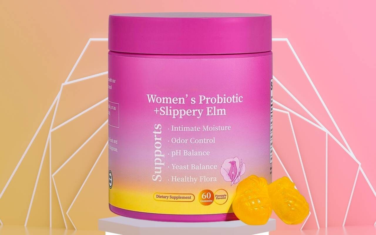 Women's Probiotic Gummies with Slippery Elm — Digestive & pH Balance Support, 60 Gummies