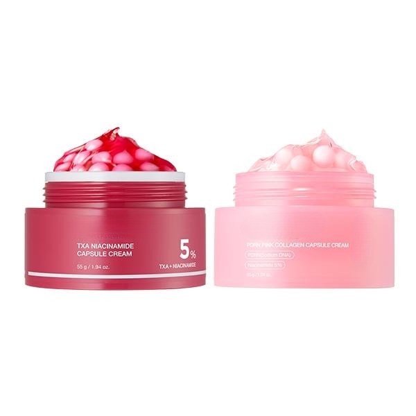 Mix & Match Boba Capsule Cream Set — Korean Skincare with Niacinamide & Peptides