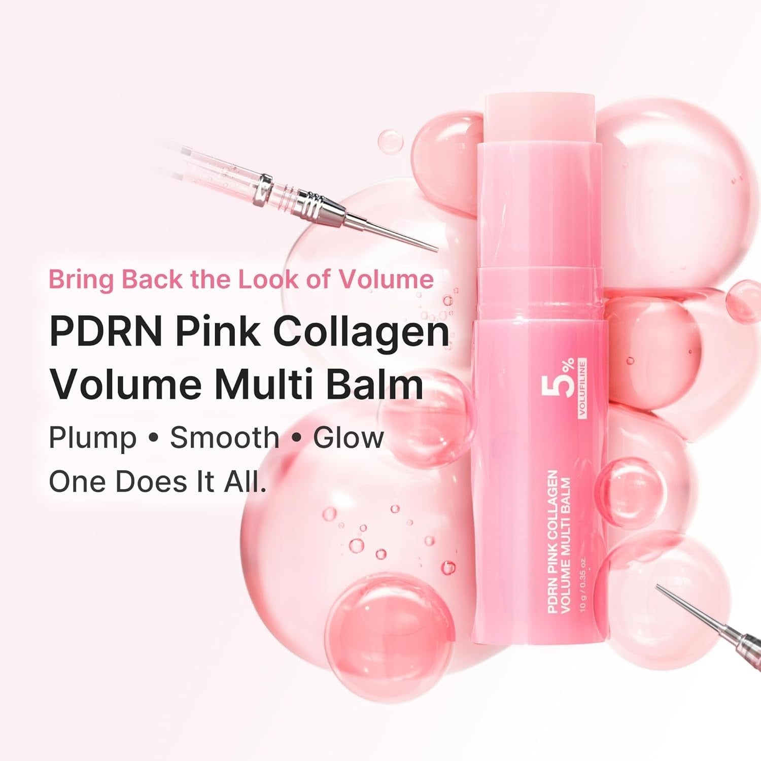 PDRN Pink Collagen Volume Multi Balm Stick for Plumping, Glow & Fine Lines