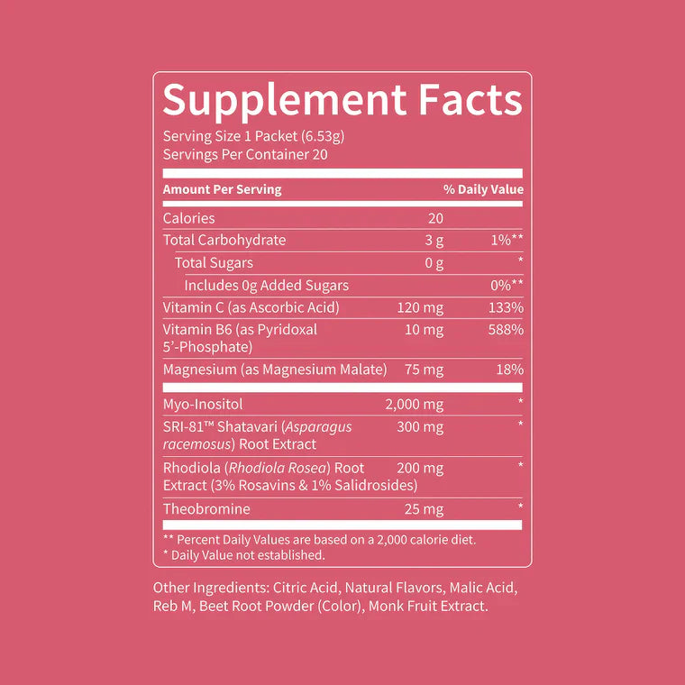 Balance Hormone Support Drink Mix with Shatavari, Myo-Inositol & Adaptogens — 20 Packets