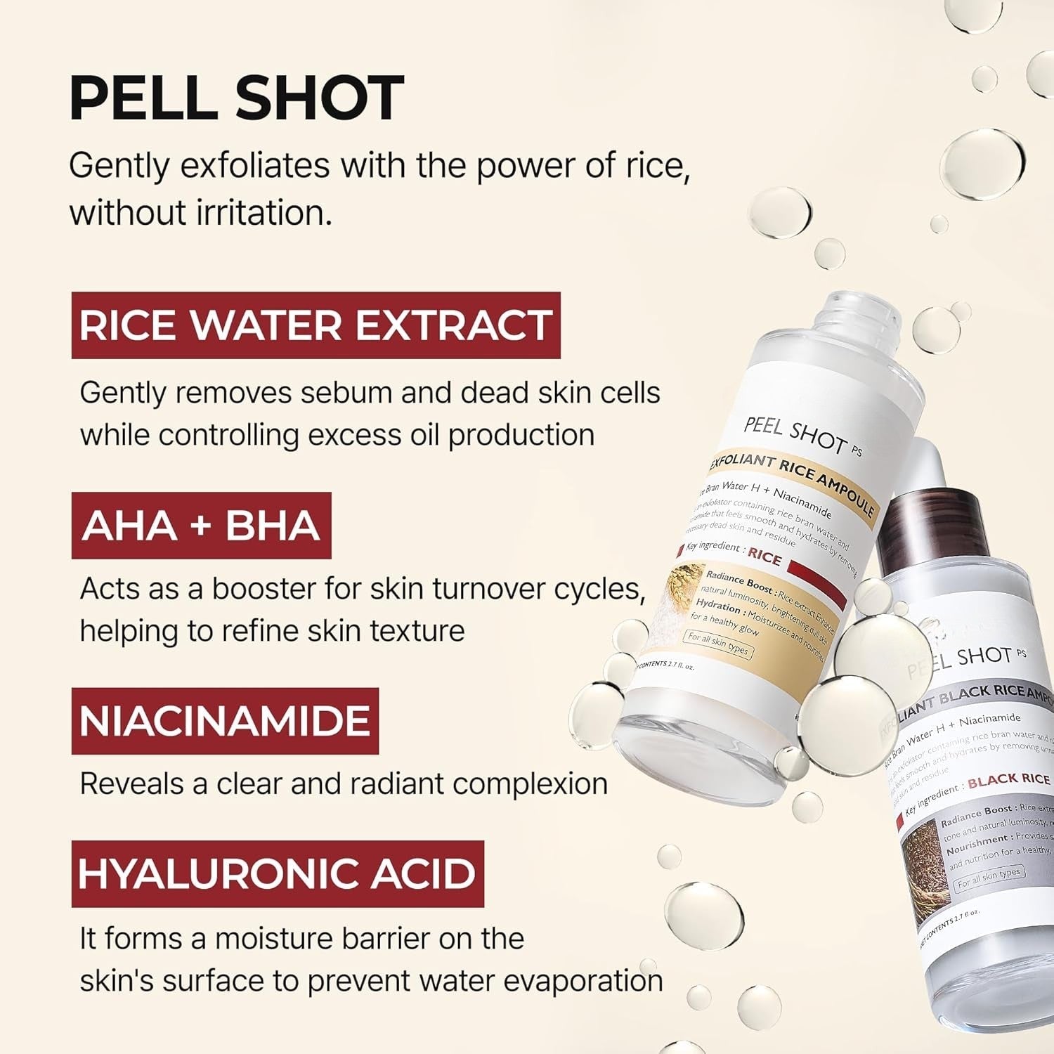 Peel Shot Glow Rice Ampoule Duo — Black Rice, Niacinamide & Pentavitin