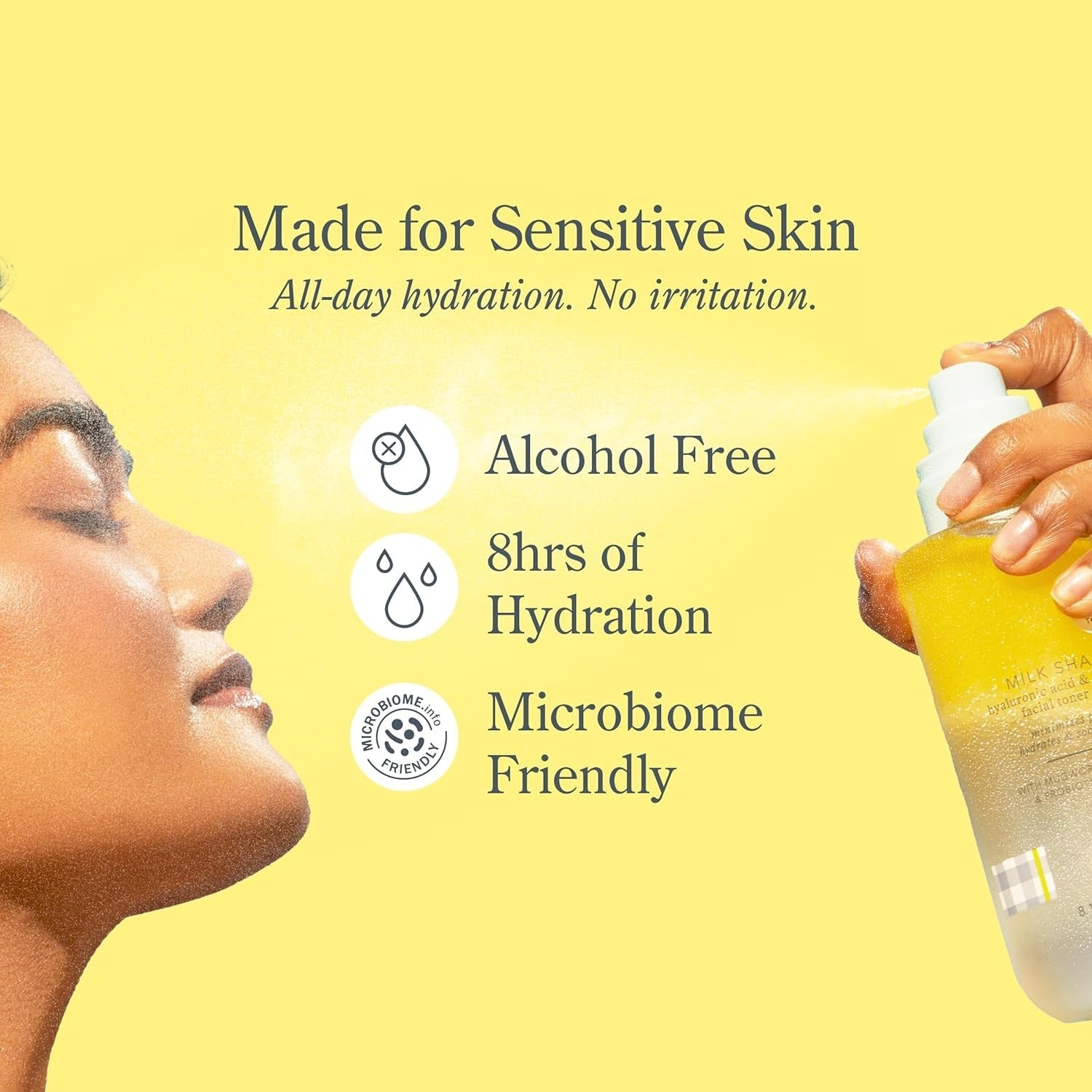 Milk Shake Hyaluronic Acid & Squalane Facial Toner Mist for Hydration & Sensitive Skin
