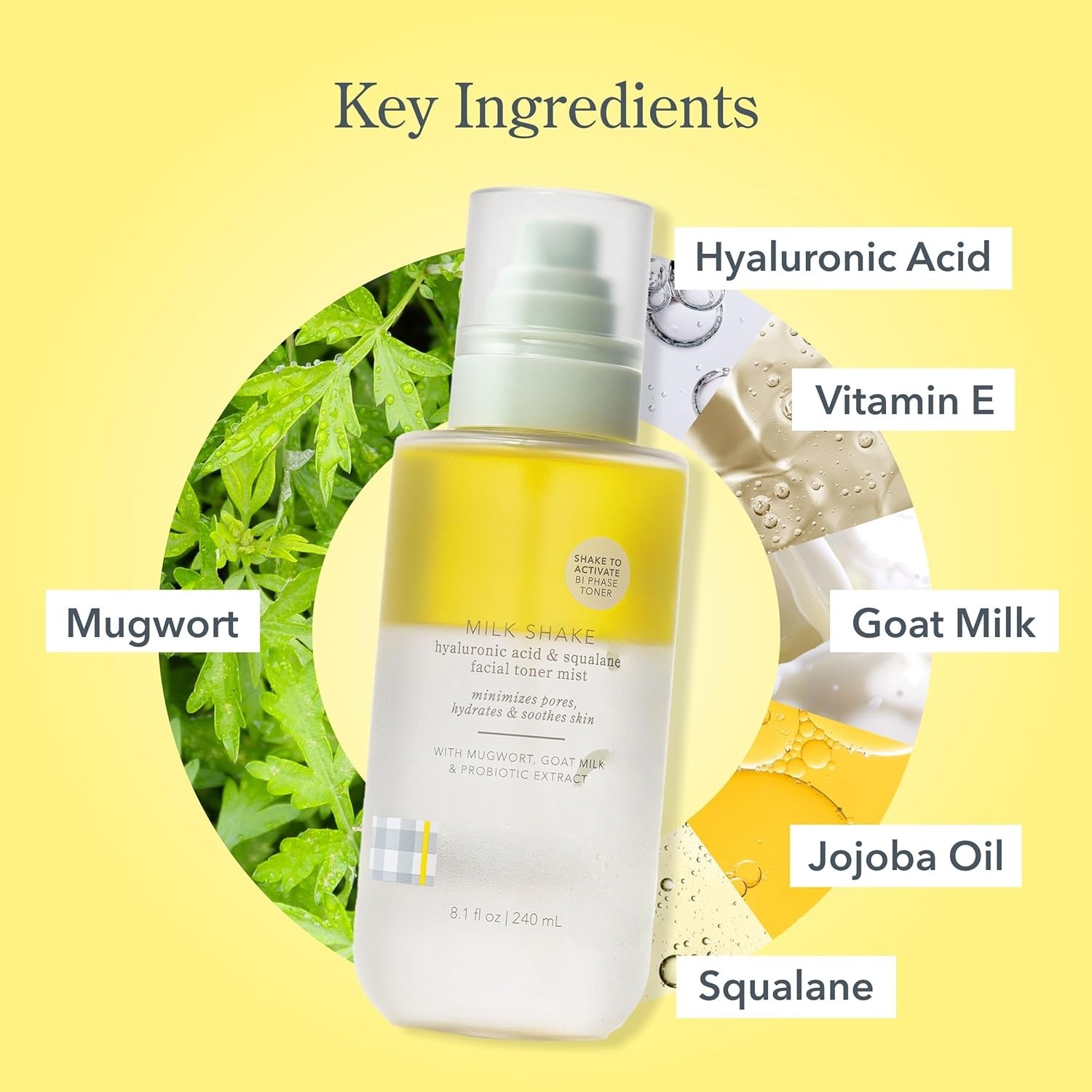 Milk Shake Hyaluronic Acid & Squalane Facial Toner Mist for Hydration & Sensitive Skin