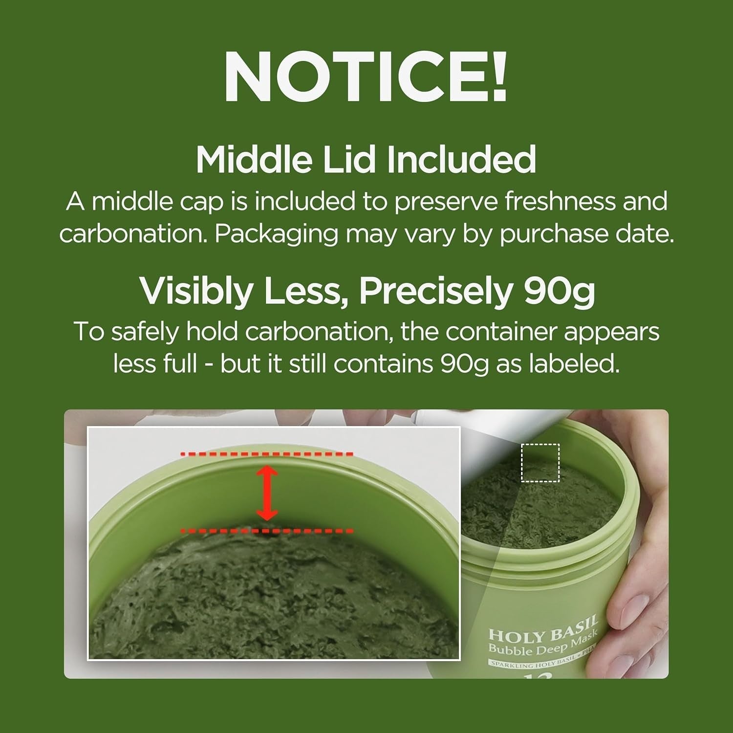 Holy Basil Bubble Deep Mask Pore Cleanser & Clay Pack, 90g