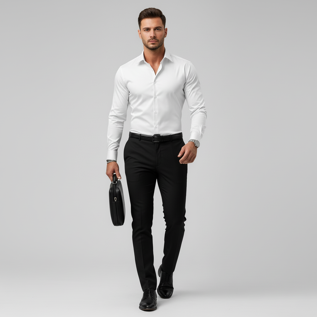 Gentlefit Men's Slim Fit Button Down Shirt | Long Sleeve