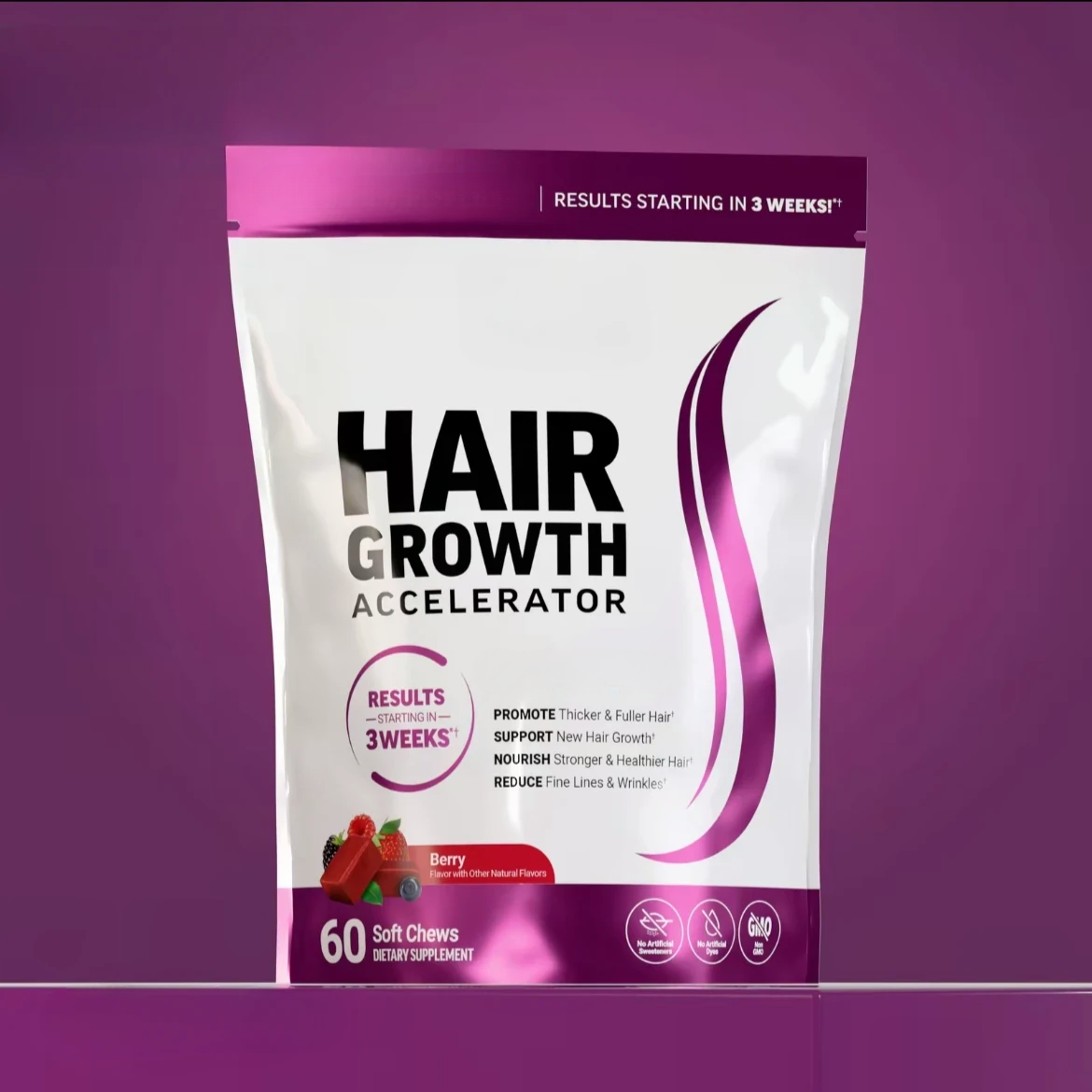 Hair Growth Accelerator Biotin Supplement Capsules & Soft Chews