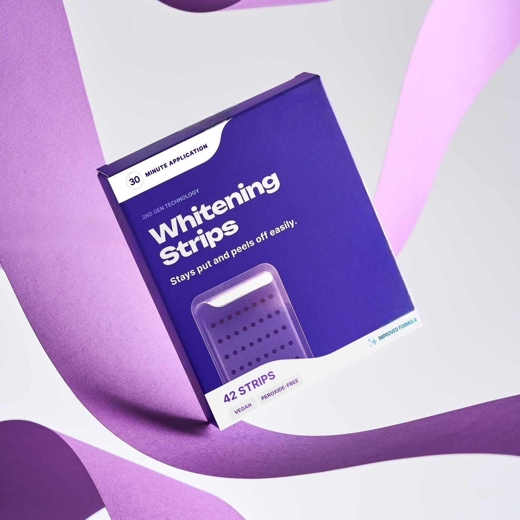 Purple Whitening Strips for Teeth Whitening & Stain Removal