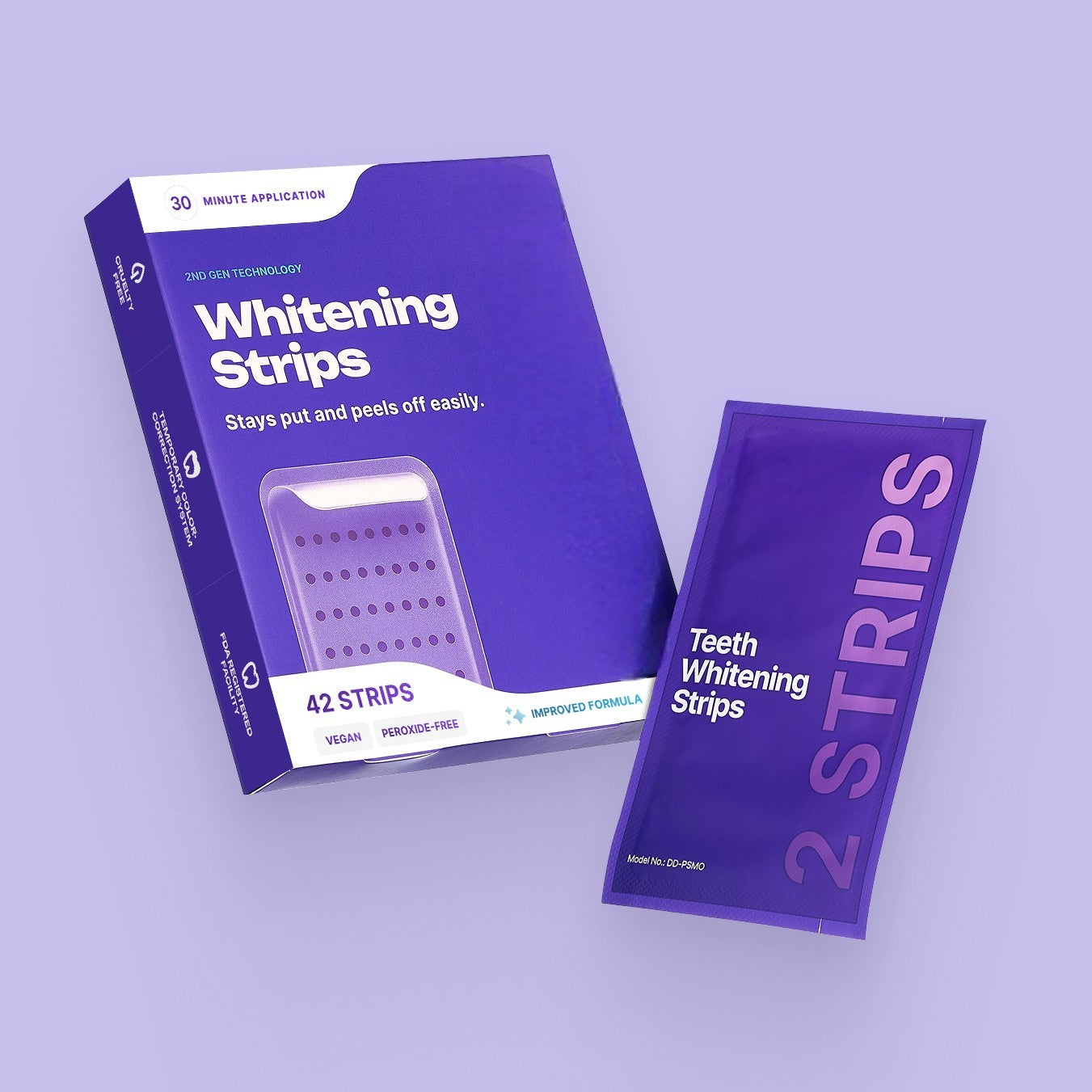 Purple Whitening Strips for Teeth Whitening & Stain Removal