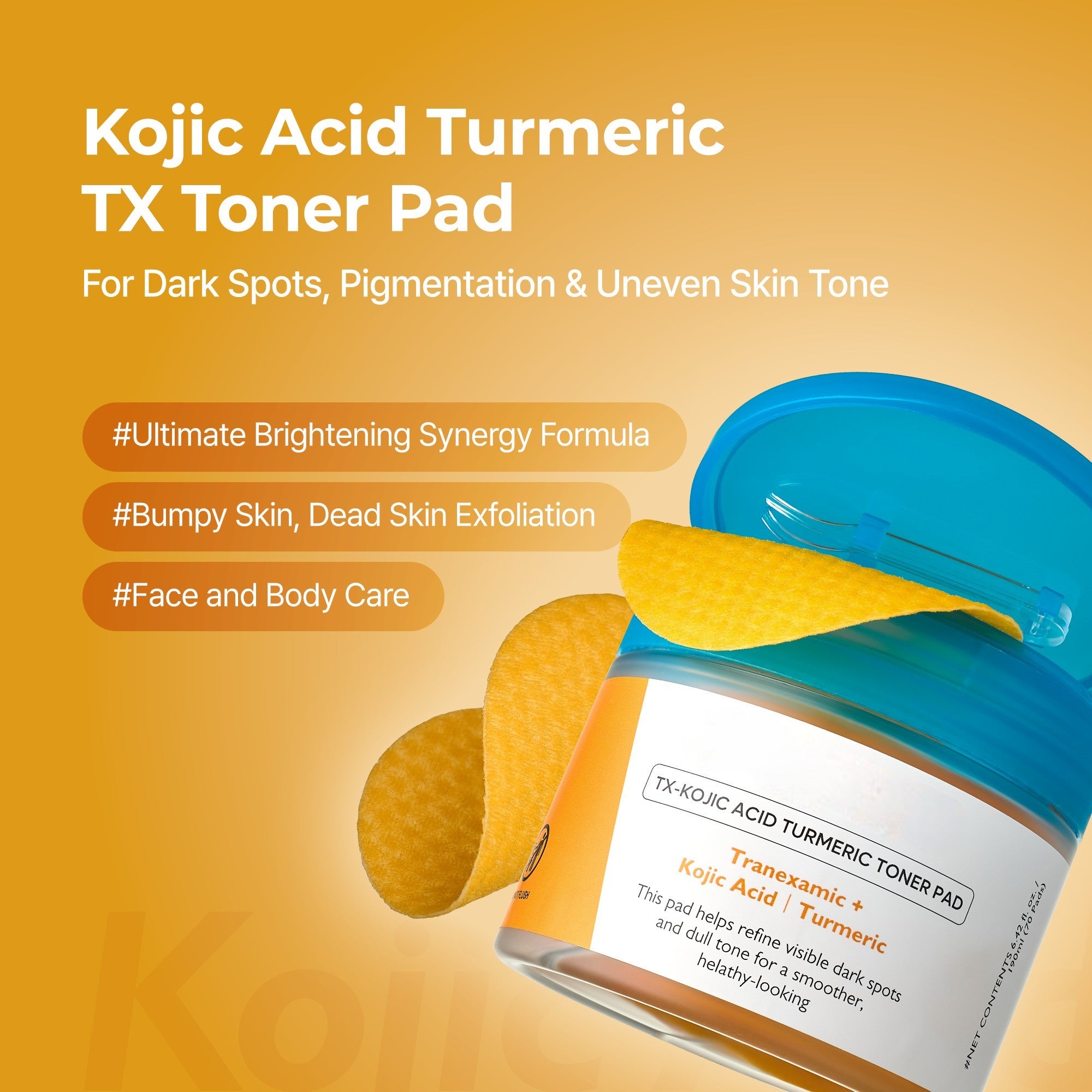 Kojic Acid Amber Face & Body Care Set for Dark Spots & Radiant Skin