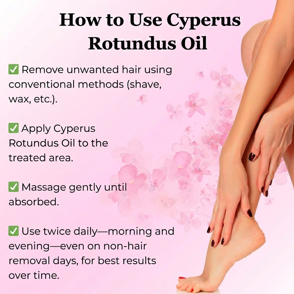 Cyperus Rotundus Oil for Natural Hair Reduction & Smooth Skin