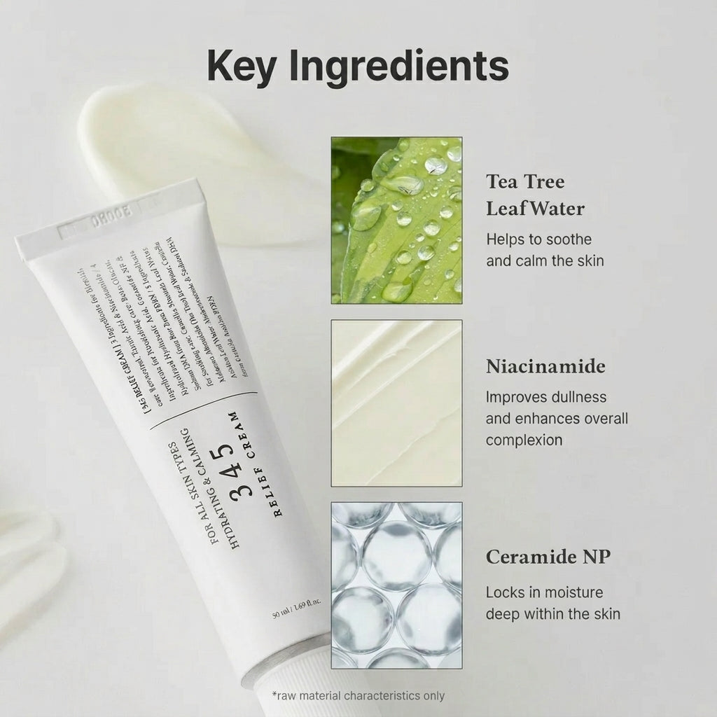 345 Relief Cream with Niacinamide & Ceramide NP for Sensitive & Blemish-Prone Skin
