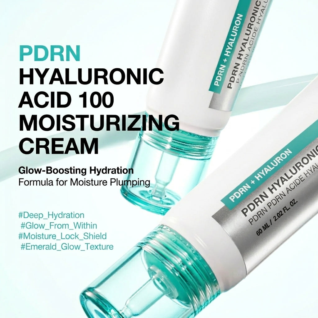 PDRN Hyaluronic Acid 100 Moisturizing Cream — Collagen Formula for Glass Skin Glow