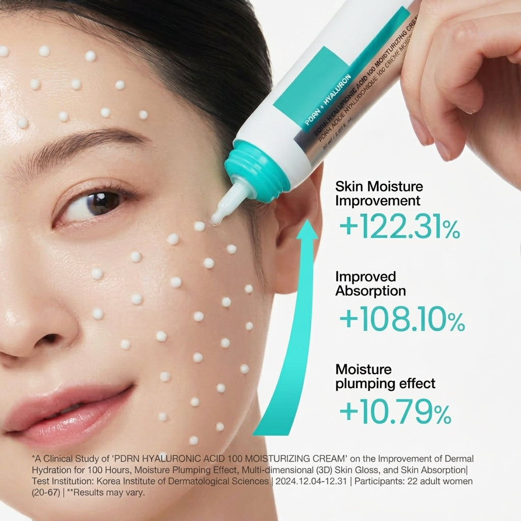 PDRN Hyaluronic Acid 100 Moisturizing Cream — Collagen Formula for Glass Skin Glow