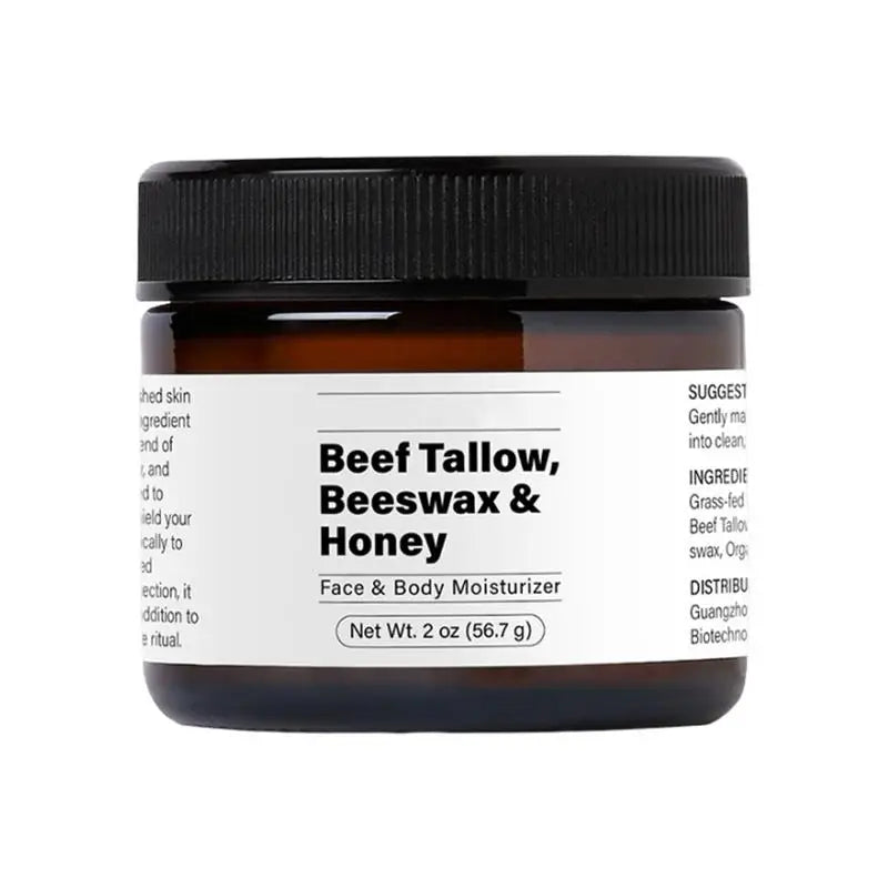 Beef Tallow Beeswax and Honey Moisturizer for Face, Body & Dry Skin