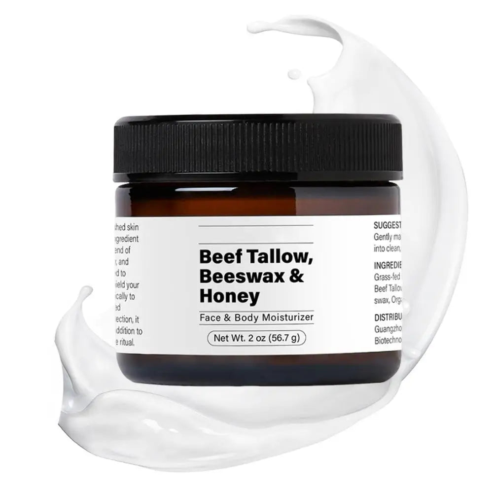 Beef Tallow Beeswax and Honey Moisturizer for Face, Body & Dry Skin
