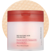Red Succinic Acid Panthenol Pads for Acne-Prone Skin with Brightening and Soothing Care