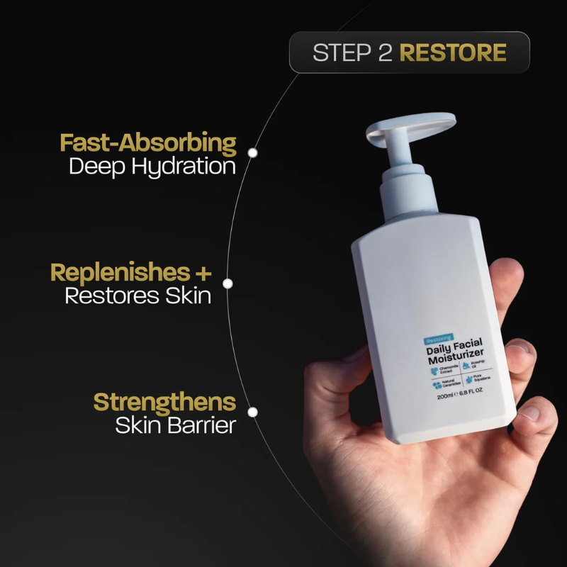 Refreshing Skincare Trio with Daily Facial Cleanser, Moisturizer and Skin Revival Spray