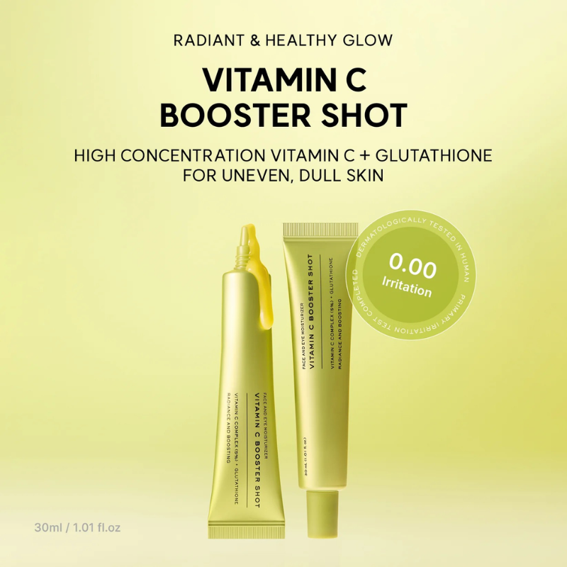 Vitamin C Booster Shot Face & Eye Cream Moisturizer — Pure Vitamin C & Glutathione for Bright Skin