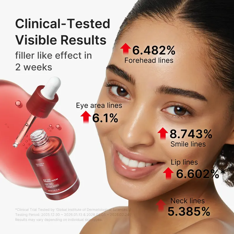 EGF & NAD+ Firming Serum Collagen Extract & Peptides for Anti-Aging Korean Skincare, 30mL