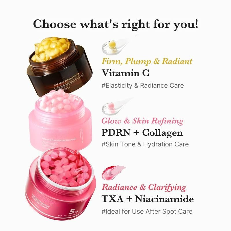 Mix & Match Boba Capsule Cream Set — Korean Skincare with Niacinamide & Peptides