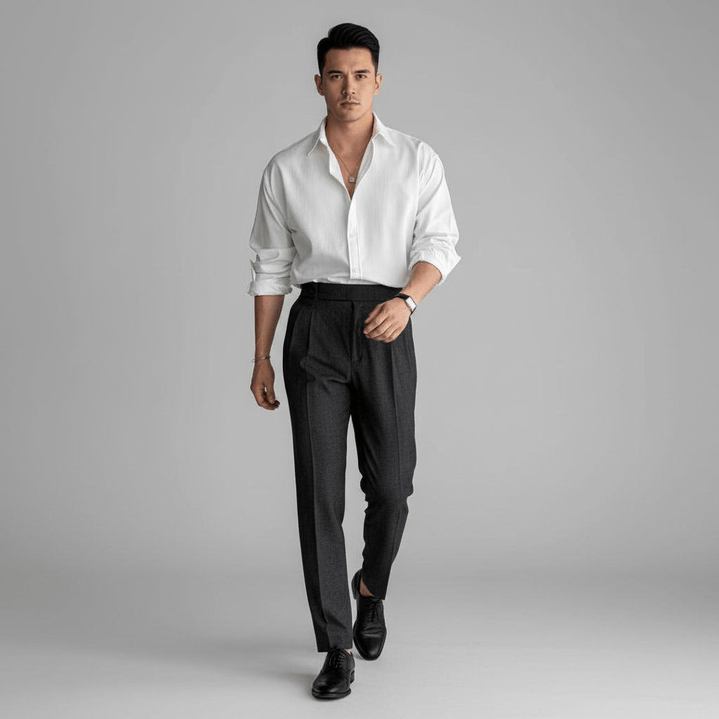 Lorven Men’s Striped Button Up Shirt | Oversized