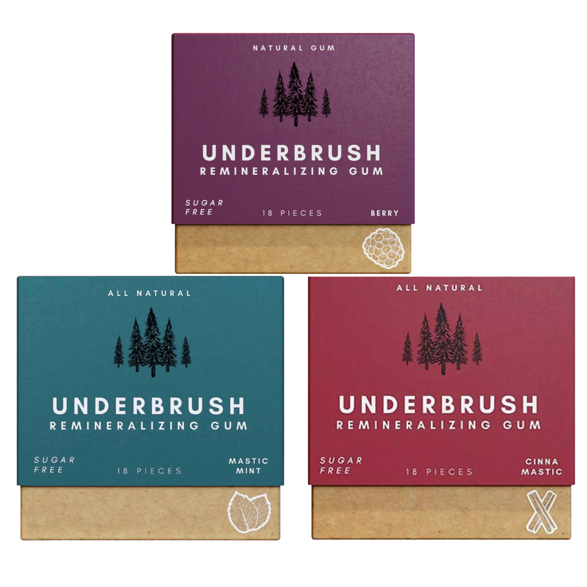 Underbrush Remineralizing Chewing Gum — Nano-Hydroxyapatite for Teeth & Gum
