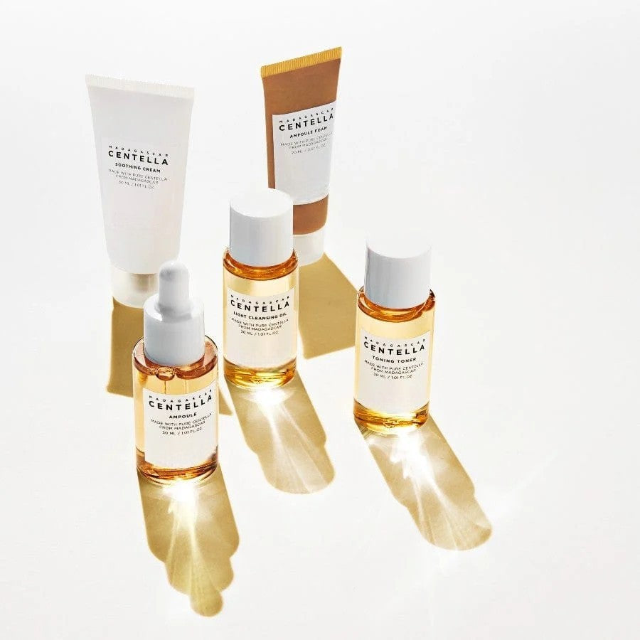 Madagascar Centella Travel Kit with Ampoule, Toner, Cleanser & Soothing Cream