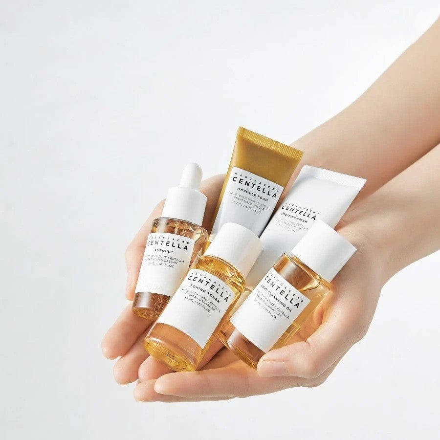 Madagascar Centella Travel Kit with Ampoule, Toner, Cleanser & Soothing Cream