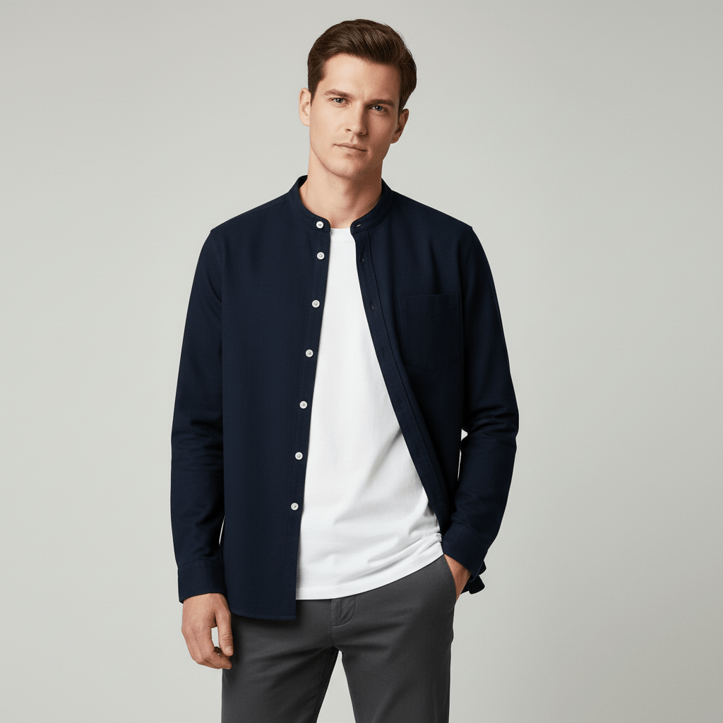 Takeshi Band Collar Shirt