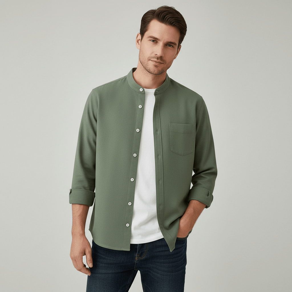 Takeshi Band Collar Shirt