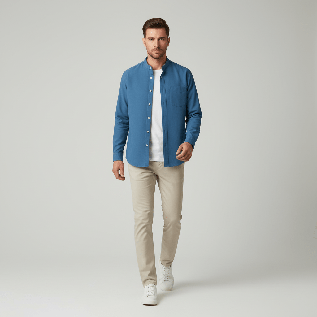 Takeshi Band Collar Shirt