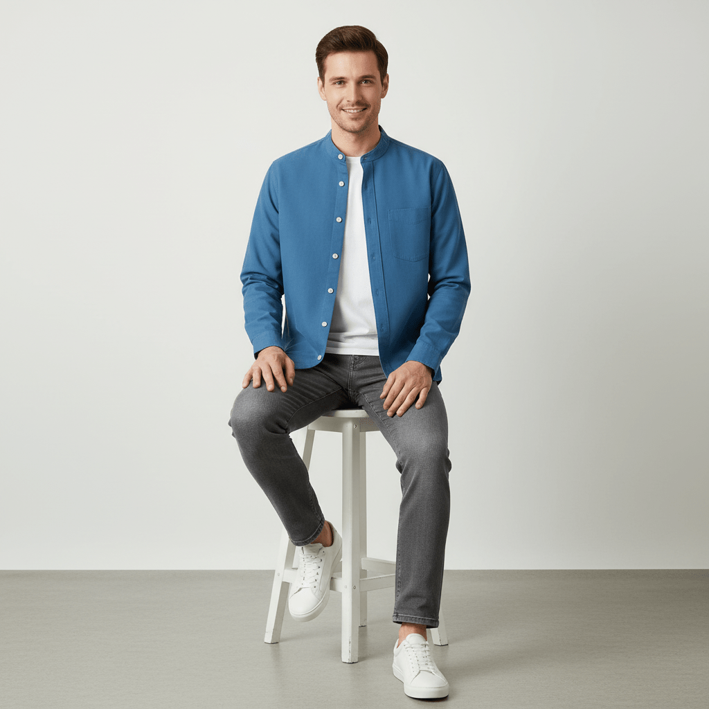 Takeshi Band Collar Shirt