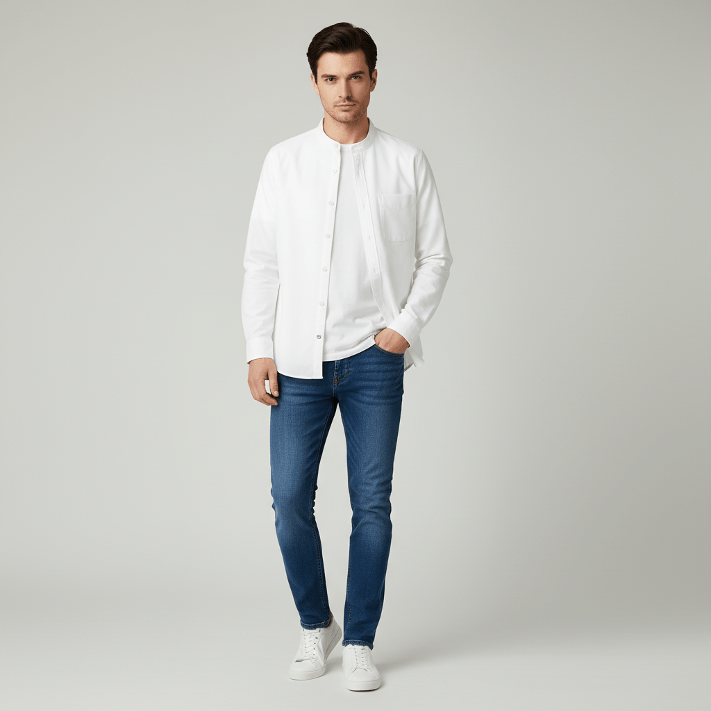 Takeshi Band Collar Shirt