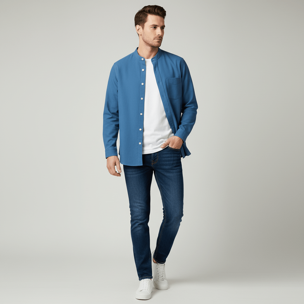 Takeshi Band Collar Shirt